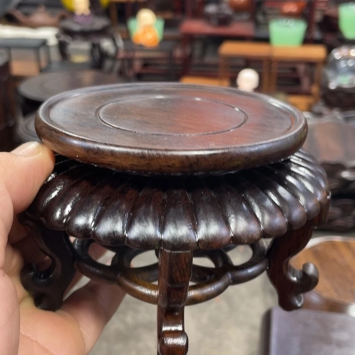 琉璃手工艺品红木底座工艺品