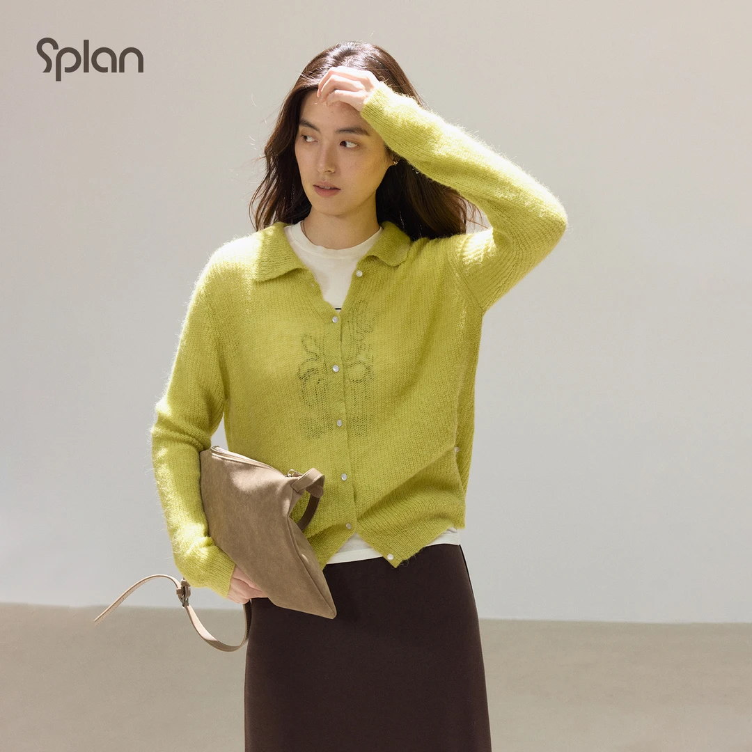 【秋冬新品】SPLAN 极简风柔软舒适翻领开衫外套25690