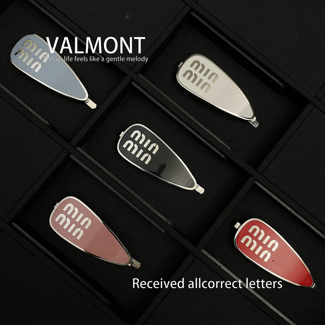 【219】VALMONT高级感发夹女ins风百搭一字夹网红金属瓜子边夹鸭嘴