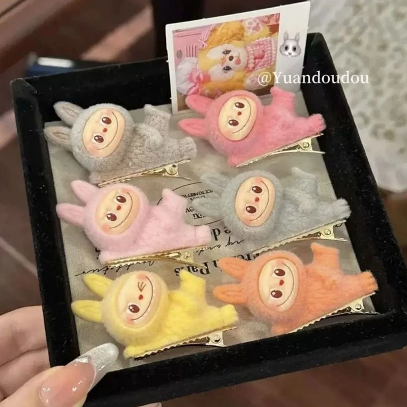 小公仔躺姿发夹可爱少女心侧边刘海夹鸭嘴夹卡通发饰女