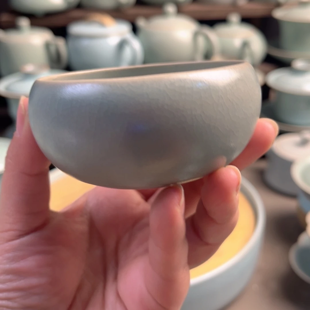 摆件陶瓷仿古釉卧足禅定纯手工