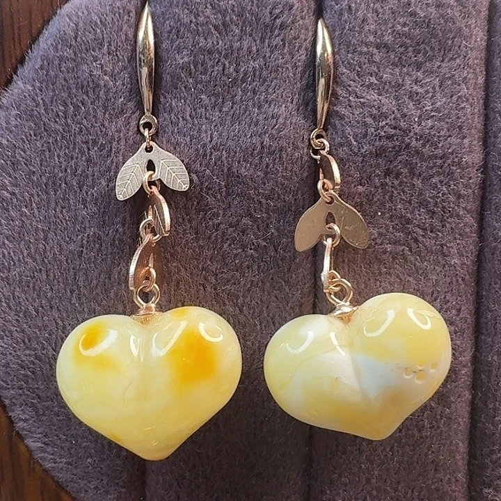 琥珀未镶嵌手链琥珀耳饰