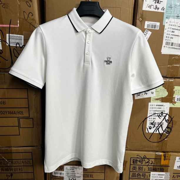 8547海撤柜剪标白色短袖上衣polo小熊标