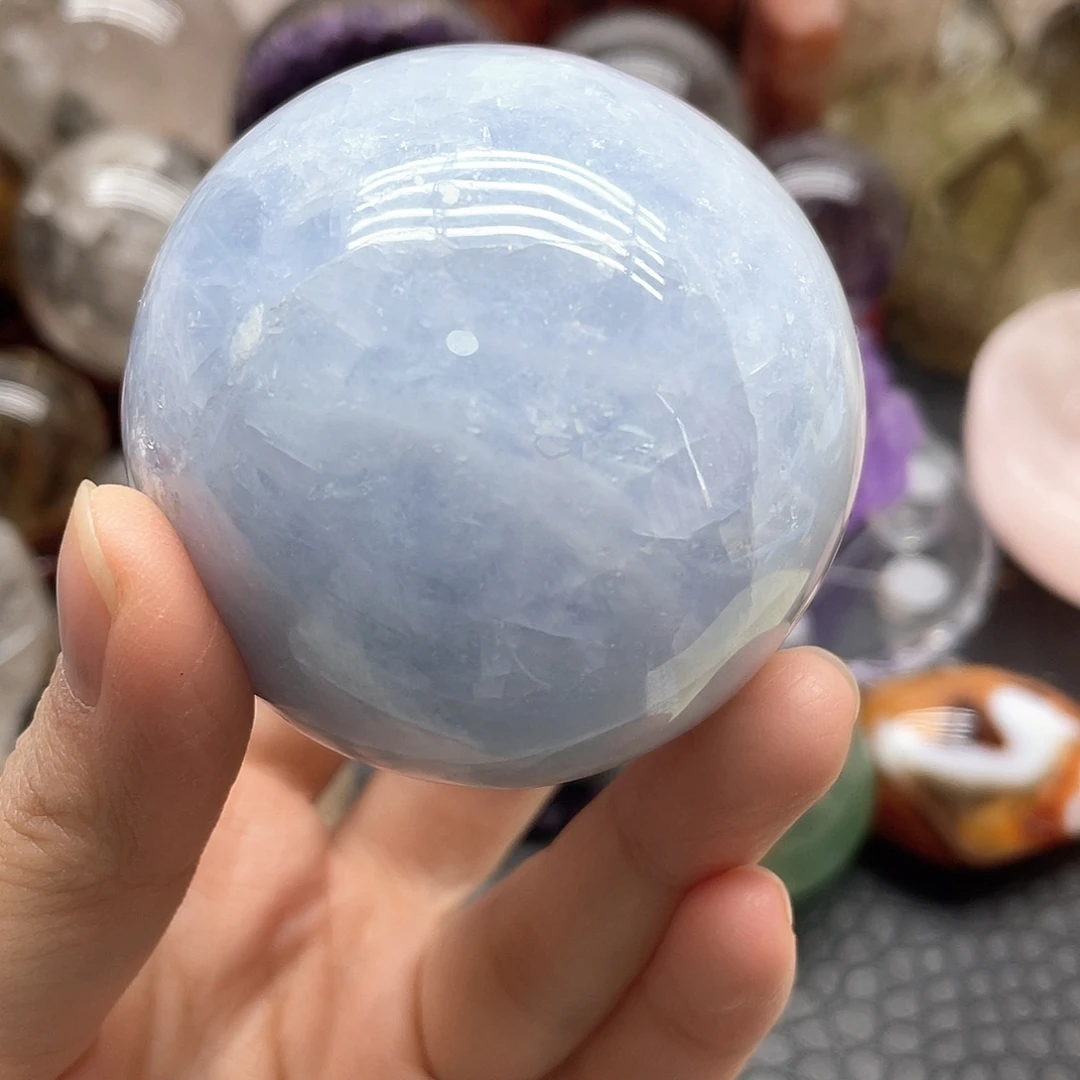 未镶嵌珠宝半成品水晶83天青石球卡5.8mm