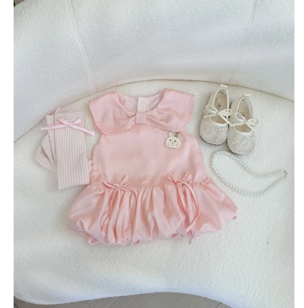 2025夏季新品女童兔子公主风无袖A字裙大气典雅清凉连衣裙XY2536