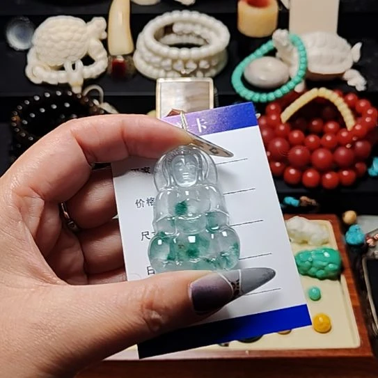 石英石非金属非洲cui观音吊坠