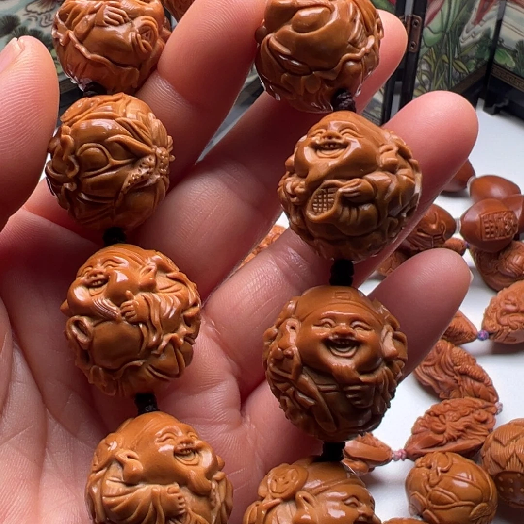 橄榄核手串/手链荷叶财神
