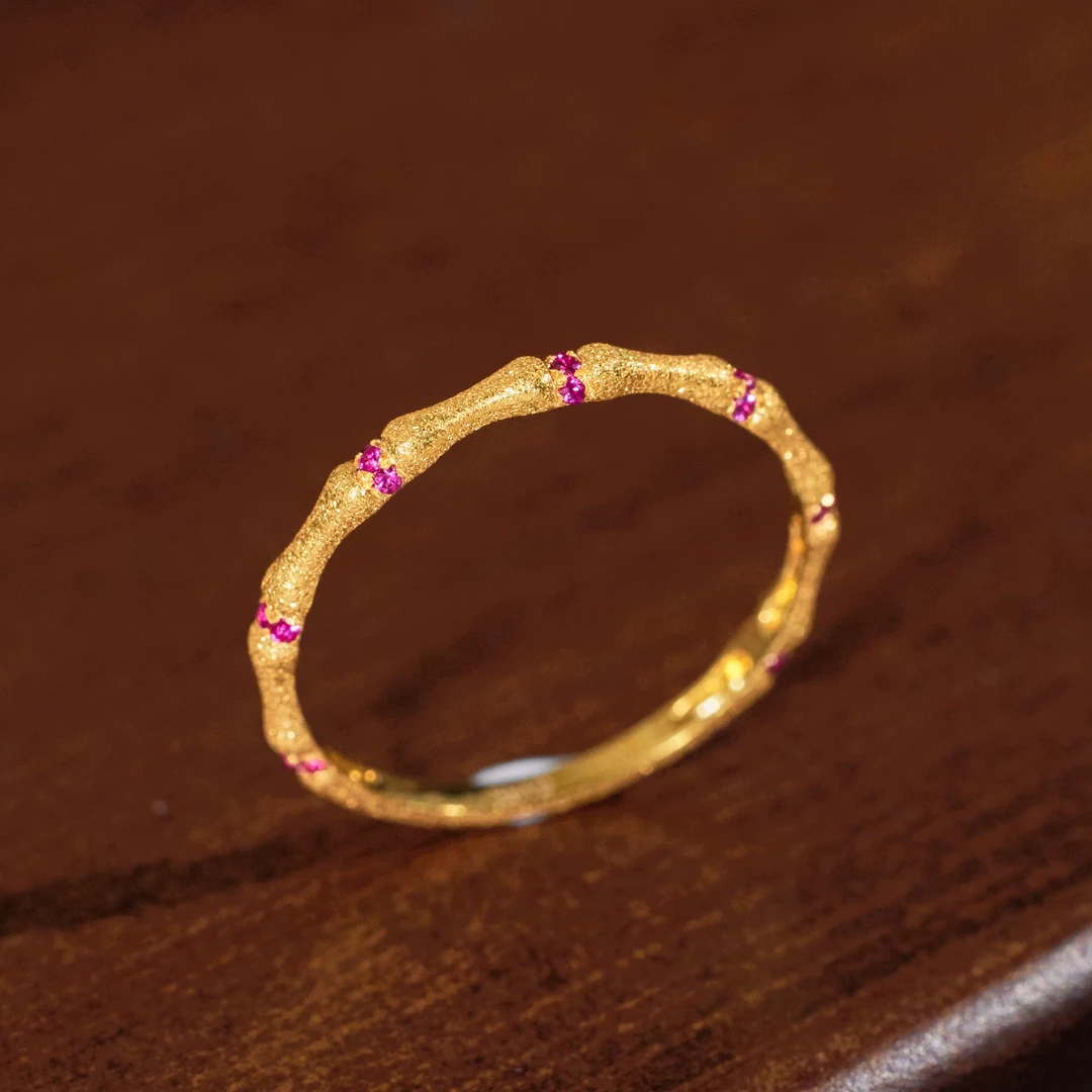 非遗好物分享【歪歪】（素金）戒指*18K金镶嵌S0049