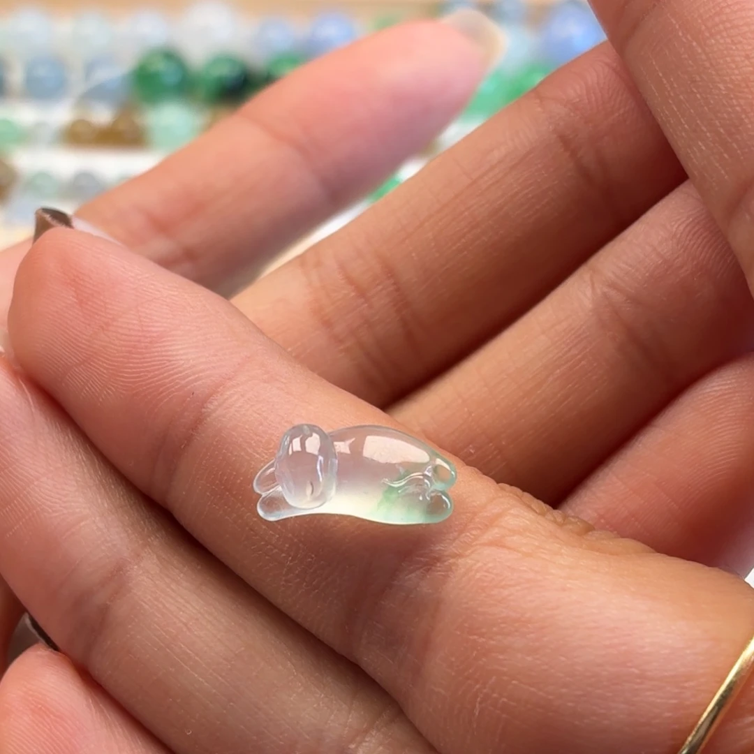 翡翠散珠冰透飘花趴趴猫