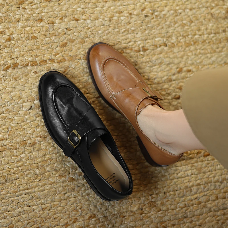 跟高2.5CM/34-40/百搭时尚气质休闲法式复古粗跟日常通勤洋气单鞋