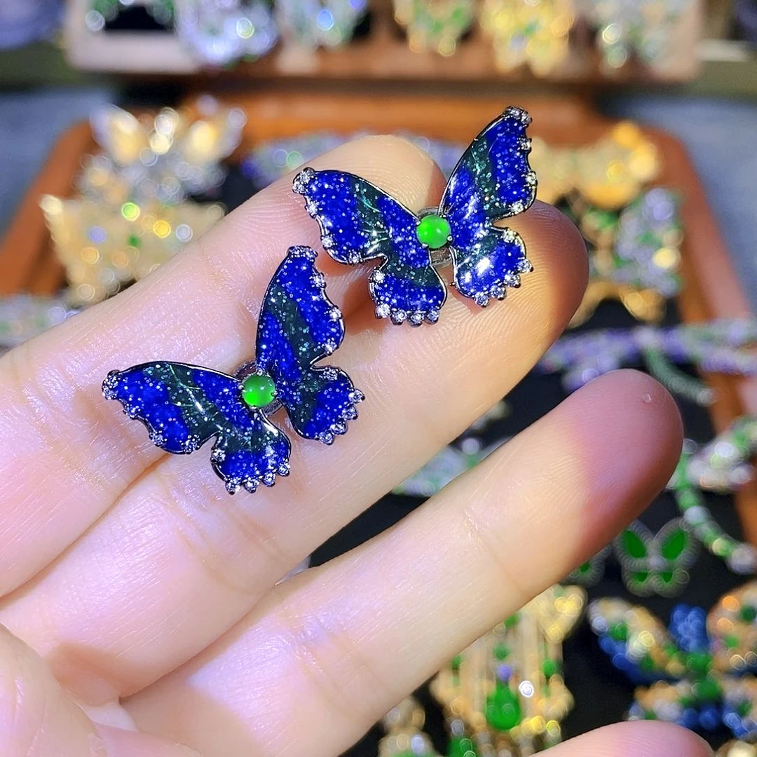 吊坠(不含链)银S925镶嵌翡翠