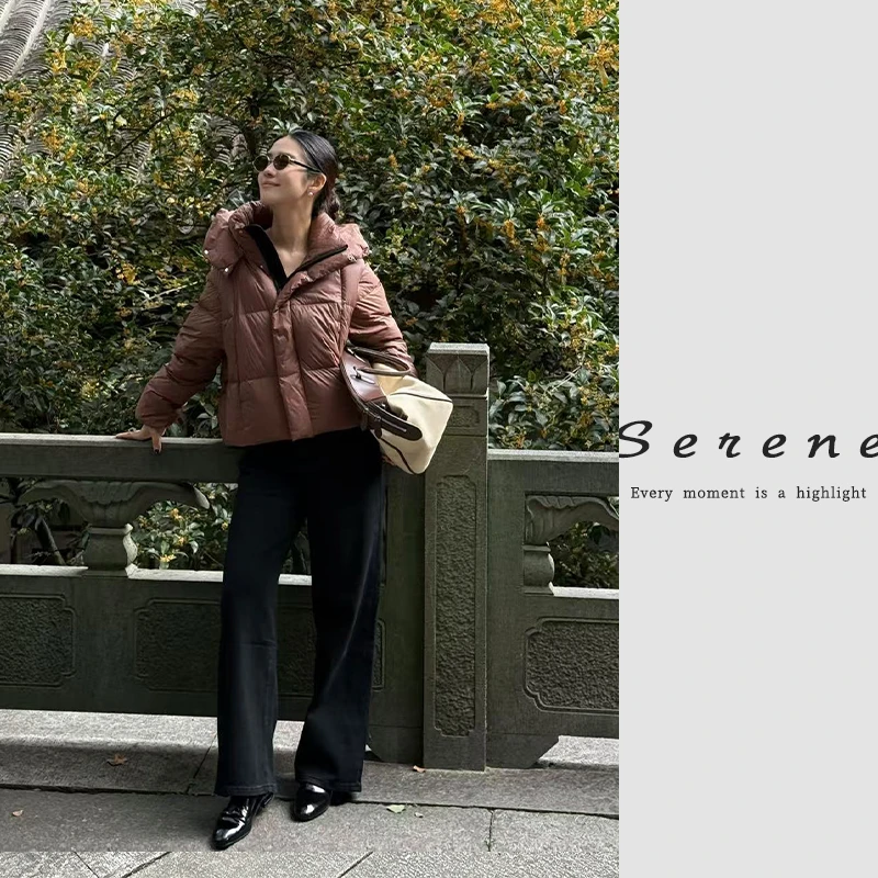 十一Serene 90白鹅绒一衣三穿加厚女鹅绒服短款YNQ8192