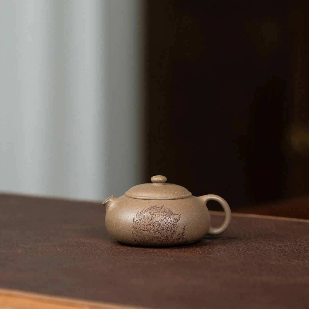 【利贞l万狮如意】原矿段泥 约70cc 手工制 紫砂壶 茶具MS