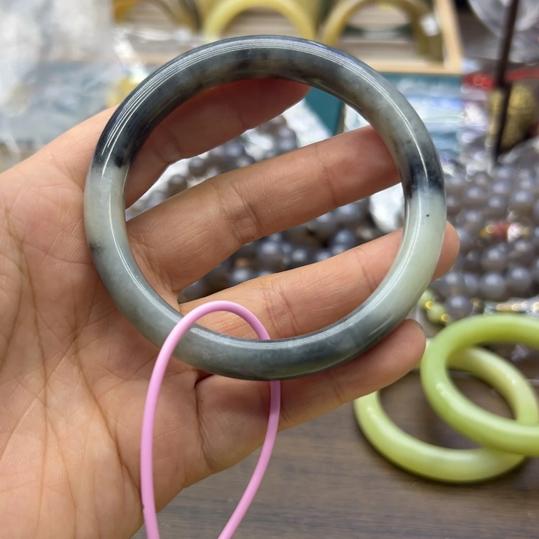 和田玉未镶嵌手镯61.3圈围582