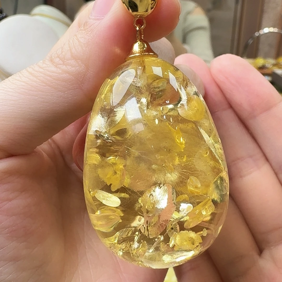 琥珀未镶嵌颈饰吊坠