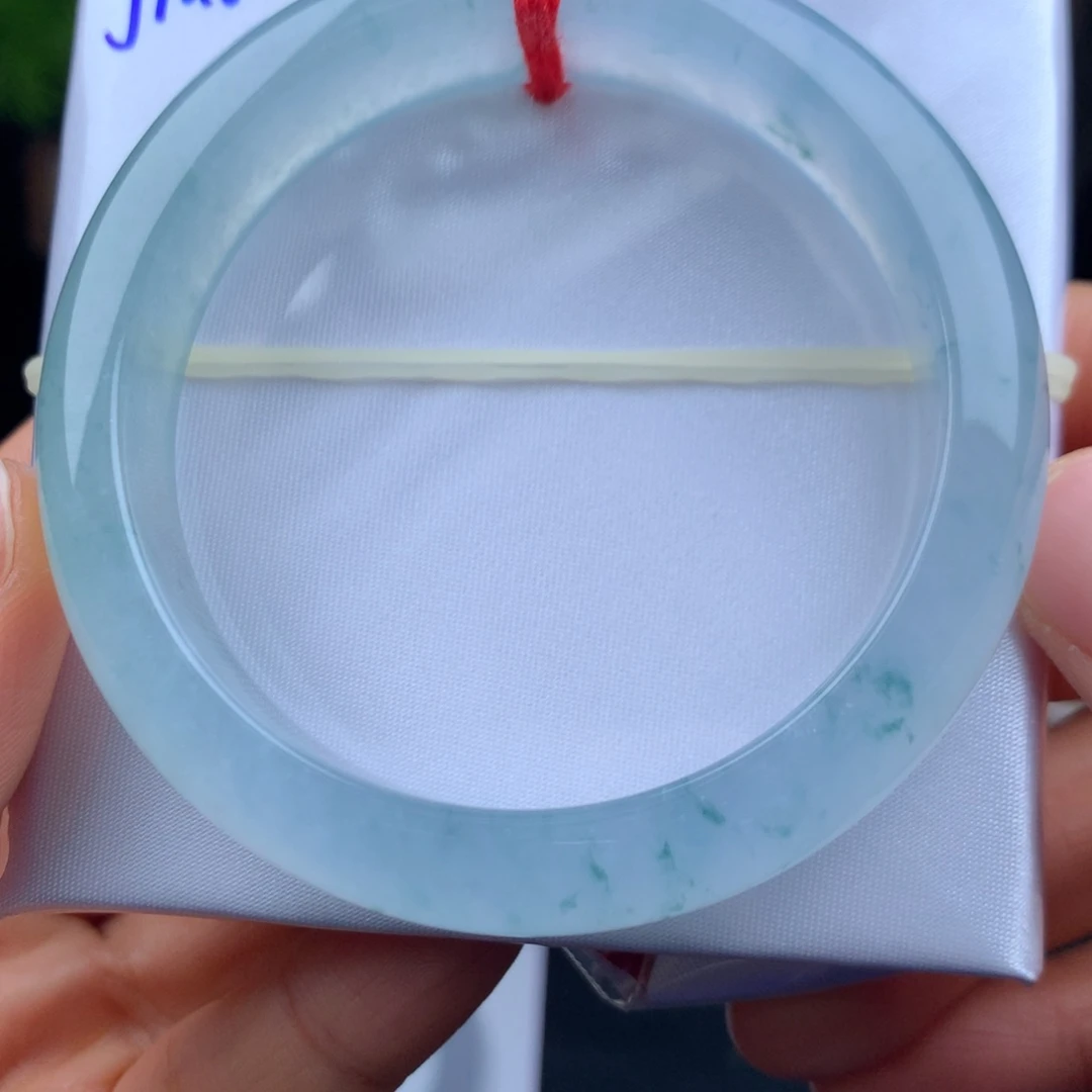 翡翠未镶嵌手镯冰紫莫奈花园全条起光