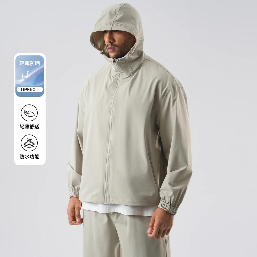 BD.POWER UP+户外轻薄防晒衣男款UPF50+大码简约防水运动透气外套