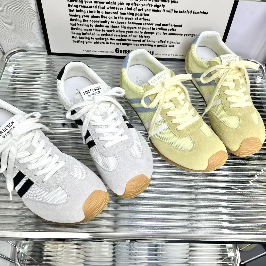 大码女鞋(40-43)2025夏季网面透气低帮时尚百搭潮鞋德训鞋5322D