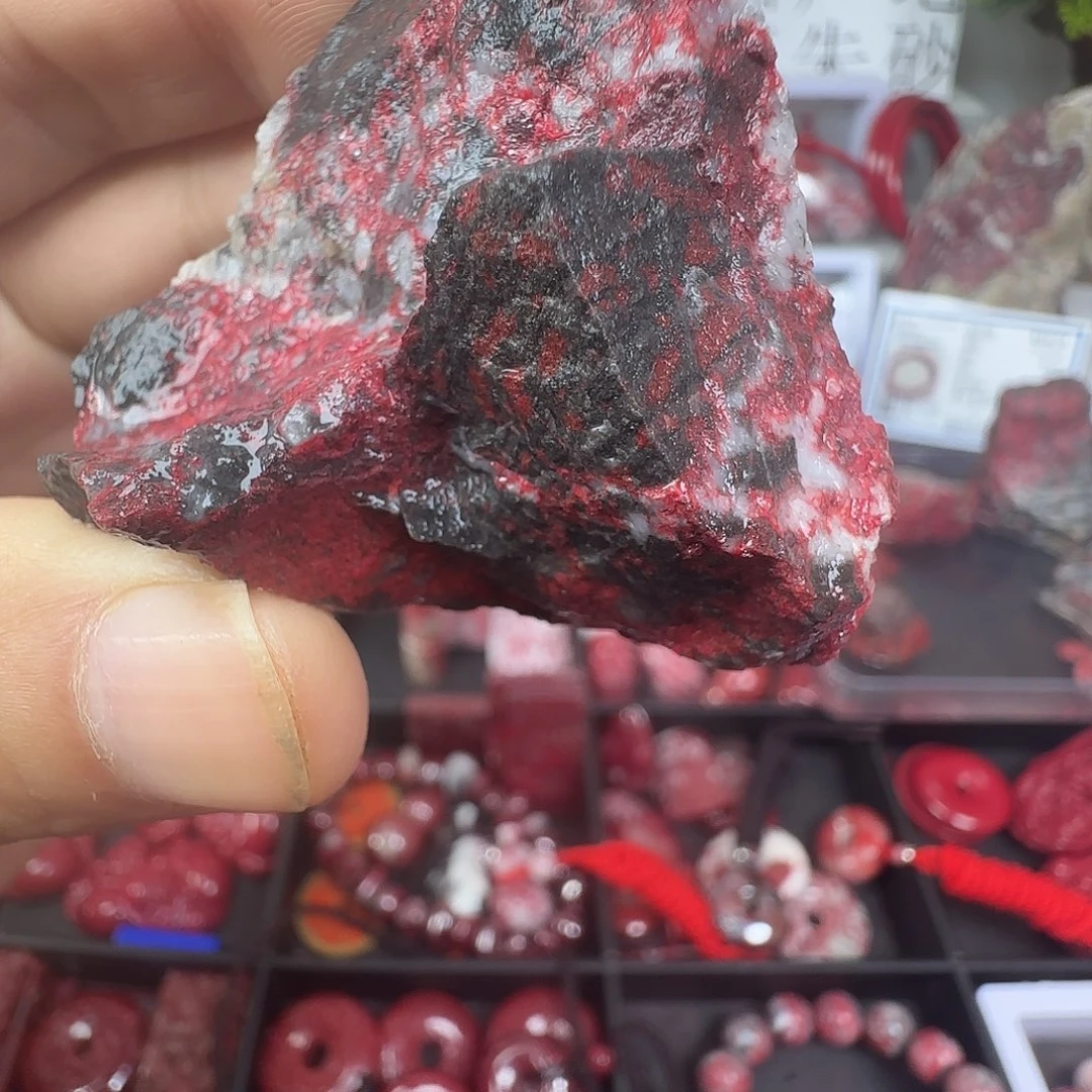 回***线天然辰砂原石朱砂