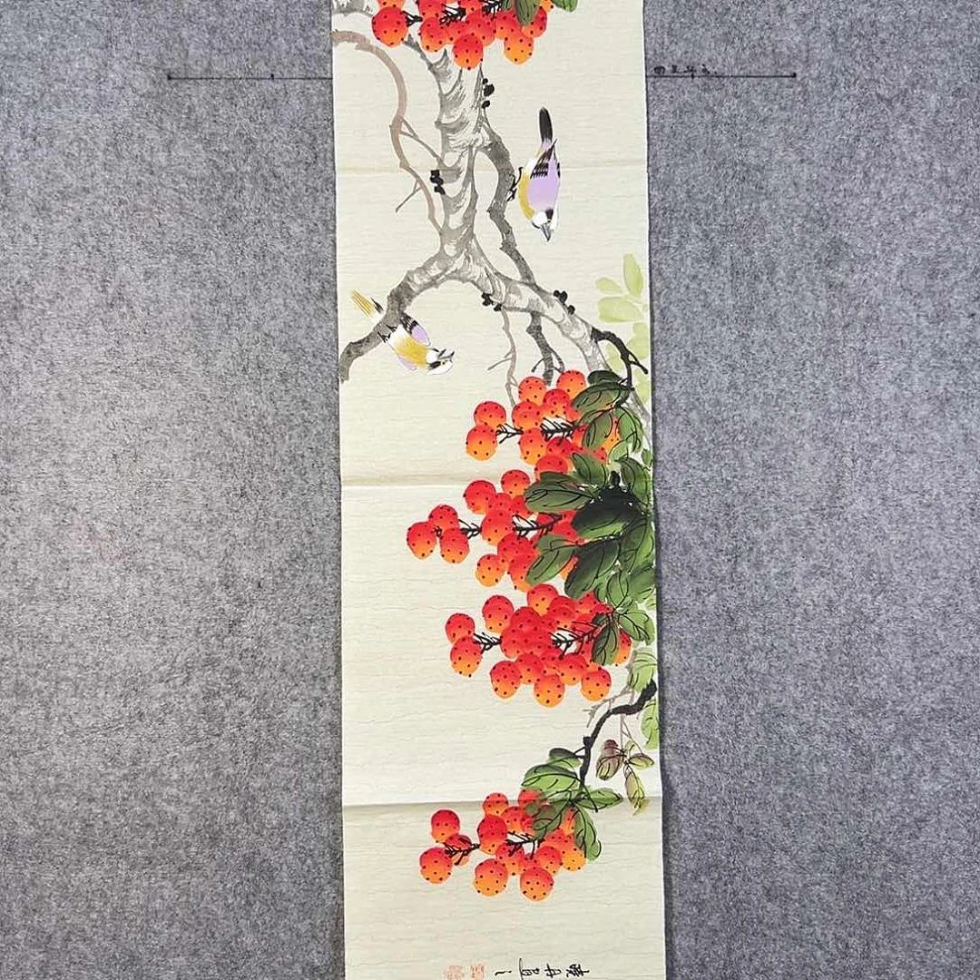 国画573 牡丹之花之叶的颜色与花色