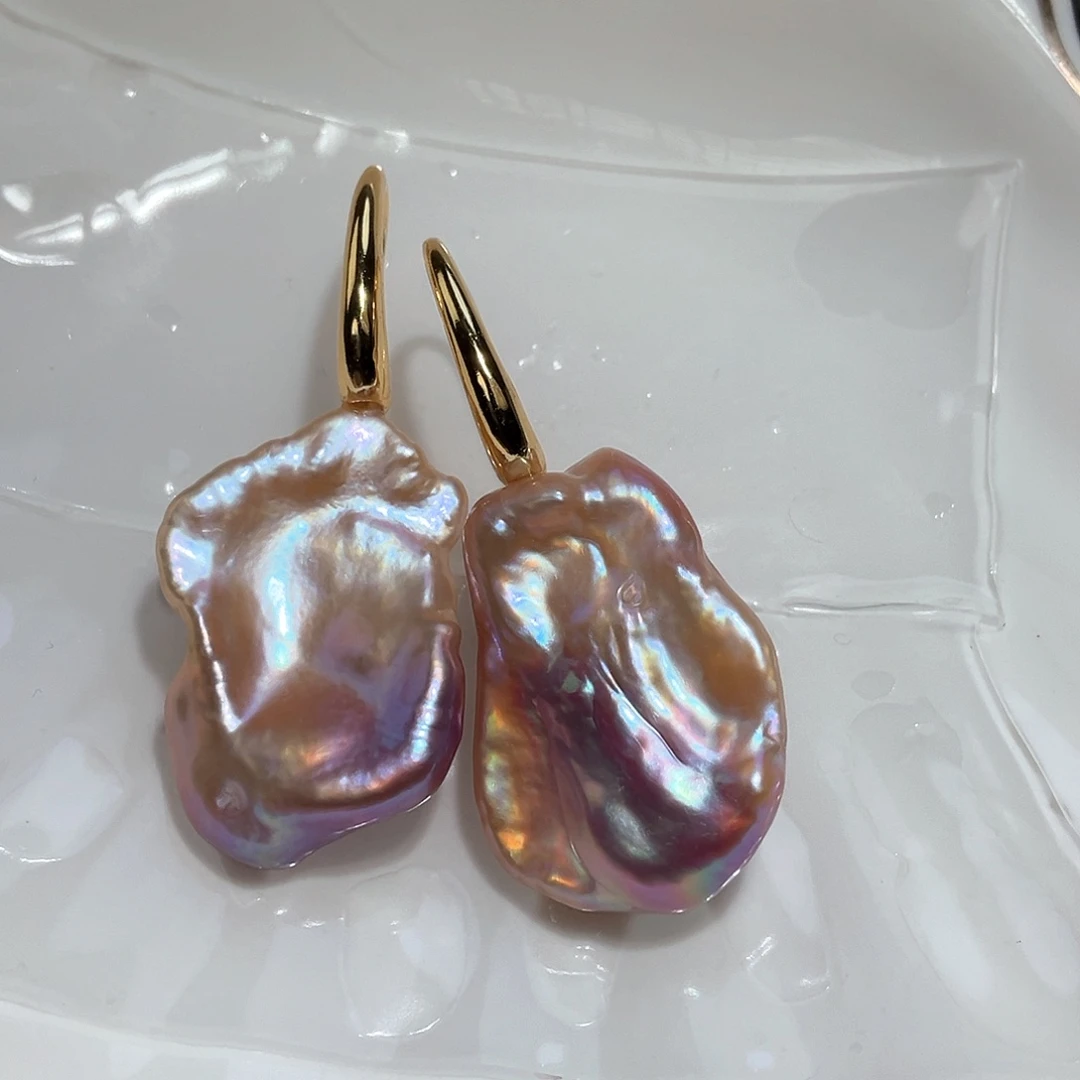 淡水珍珠耳饰银S925镶嵌