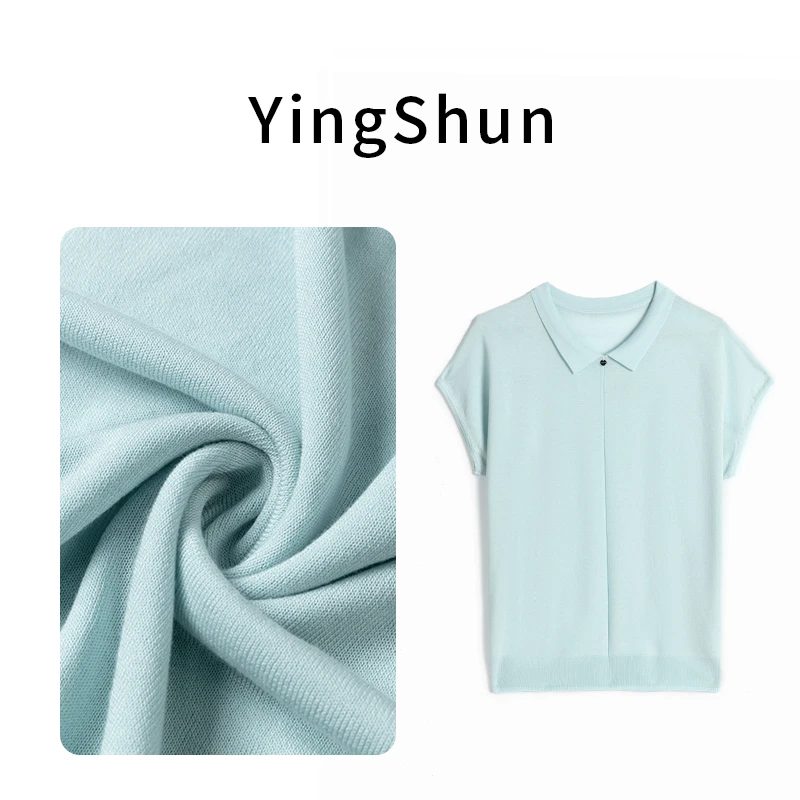 Ying Shun【绮罗香韵】春季天丝百搭显瘦时尚短袖休闲上衣QW25035