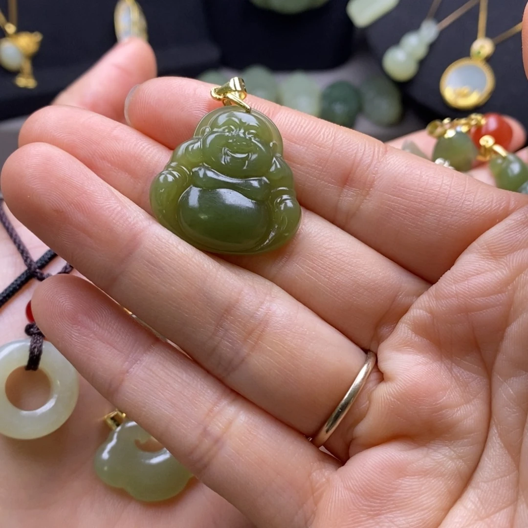 和田玉银S925镶嵌颈饰