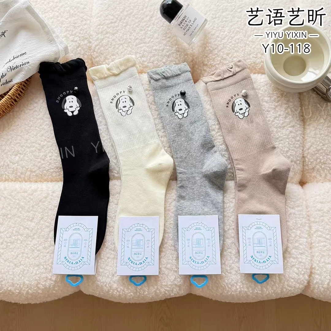 学院风超百搭卡通图案袜子时尚氛围感