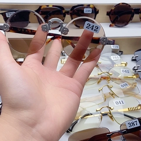 无框款天然水晶石镜