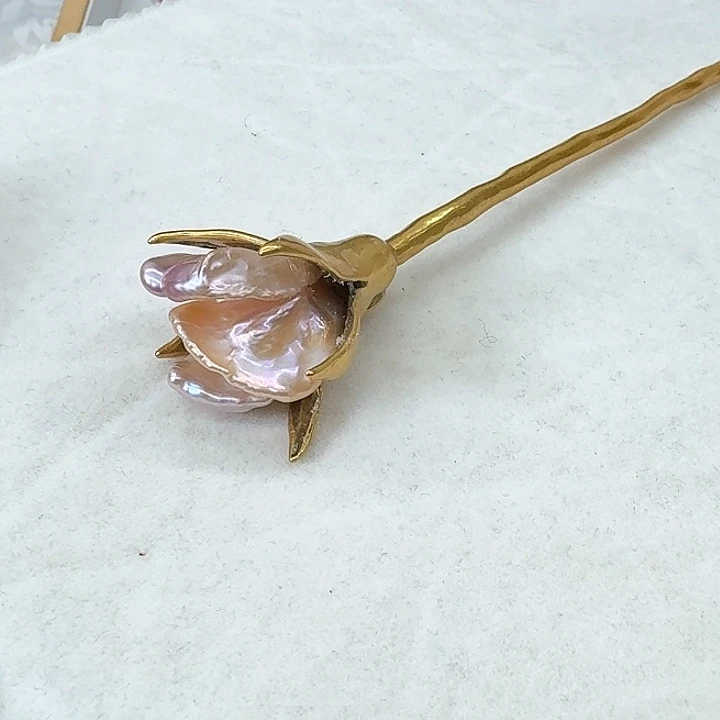 淡水珍珠发饰银S925镶嵌北*