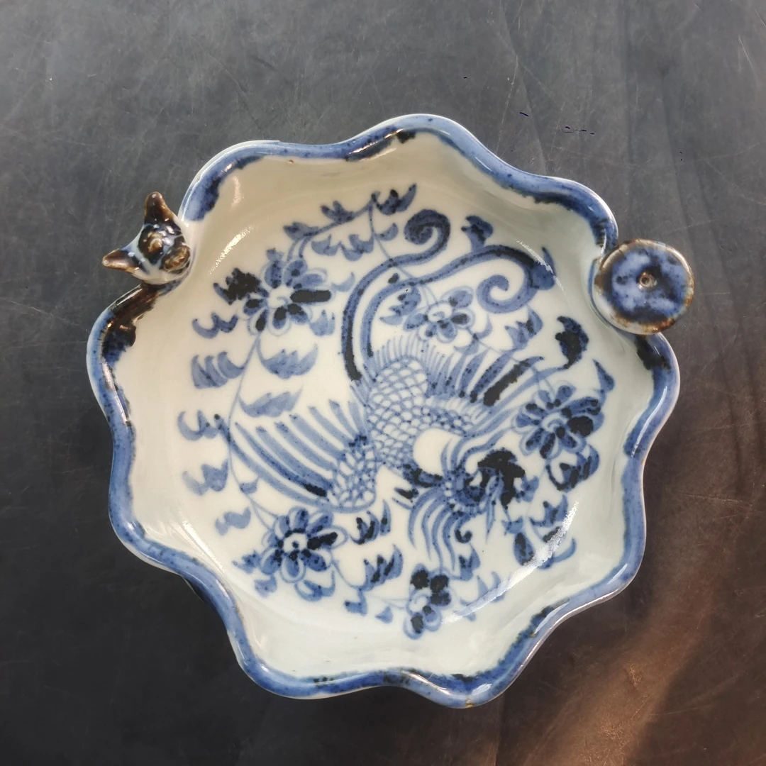 青花凤纹家具摆件