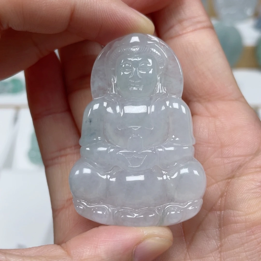 翡翠颈饰未镶嵌天然翡翠A货观音92号