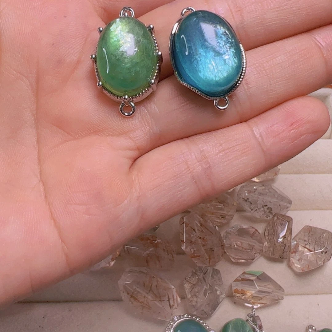 水晶手链银S800镀金镶嵌K