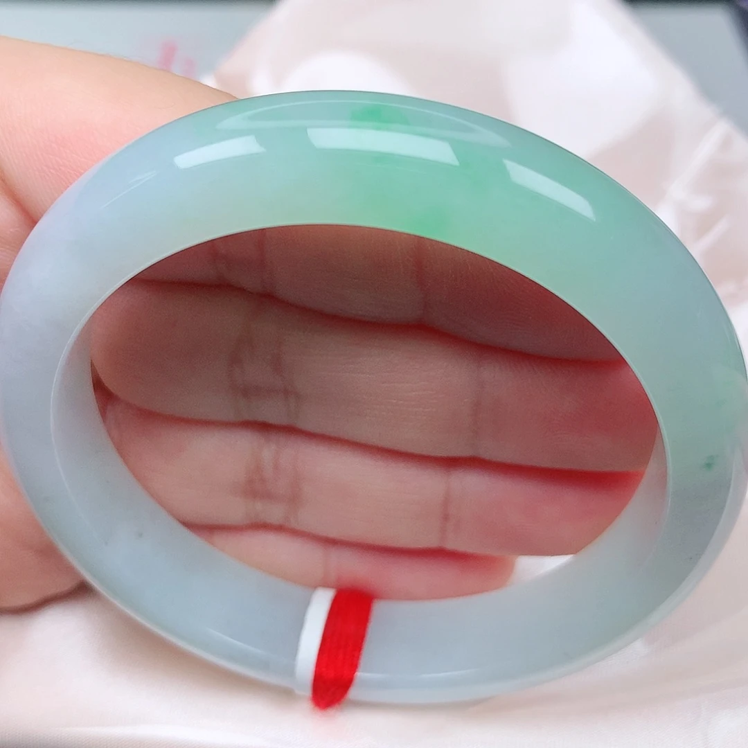 未镶嵌手镯翡翠52冰胶甜阳绿