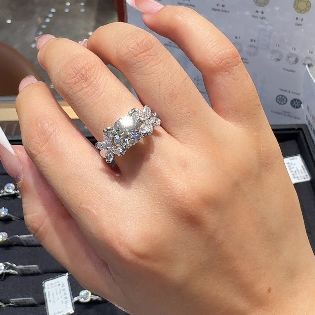 实验室培育钻石铂Pt950镶嵌