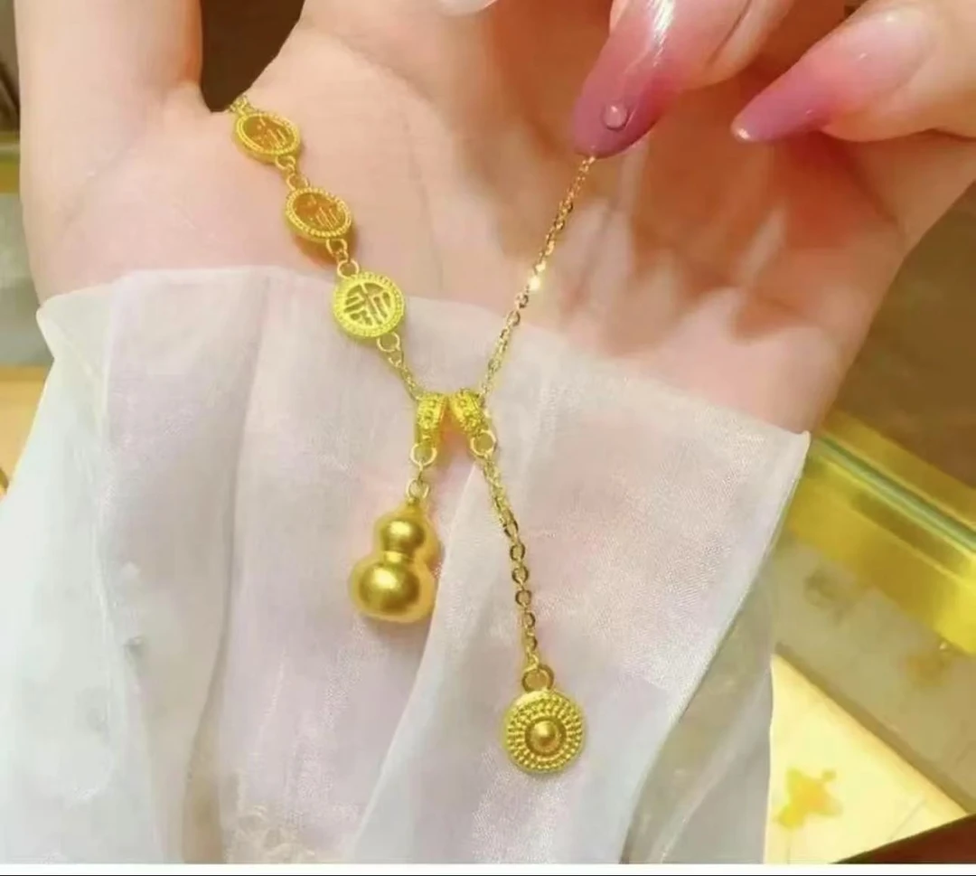 铜合金项链 古法流苏葫芦项链轻奢时尚