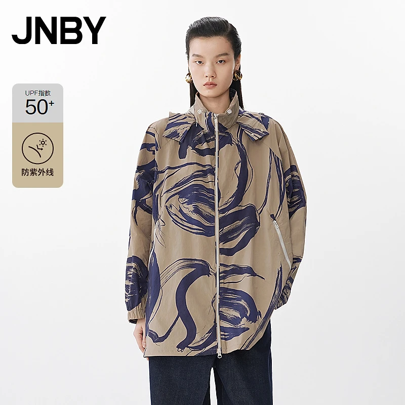 【UPF50+】JNBY/江南布衣春夏立领防晒风衣长袖外套休闲5P3914140