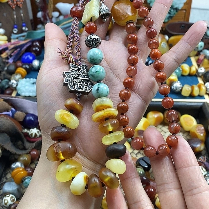 未镶嵌项链蜜蜡项链