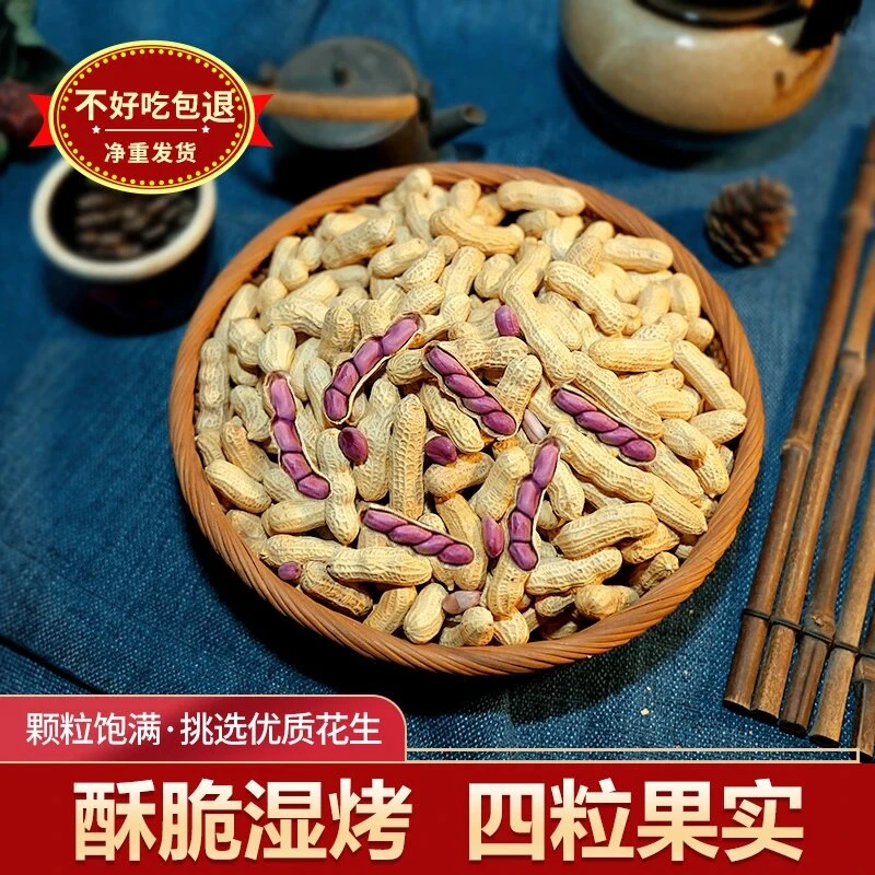 龙岩湿烤紫衣花生水煮红衣花生咸香味闽西特产酥脆龙岩湿烤花生
