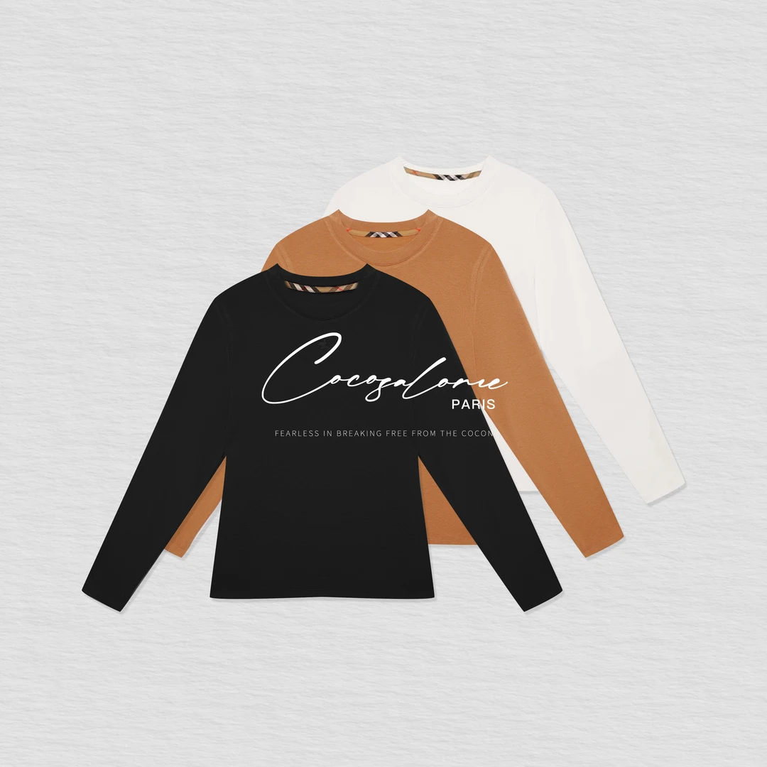 韩彬彬"策马奔腾"过冬复古时髦格纹补丁新款潮牌女装打底衫3142-3