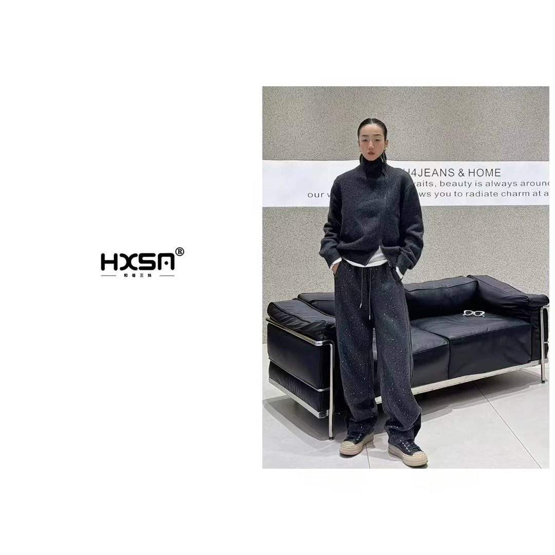 （现）HXSM「直筒星空裤」春款显瘦舒适百搭休闲裤2407