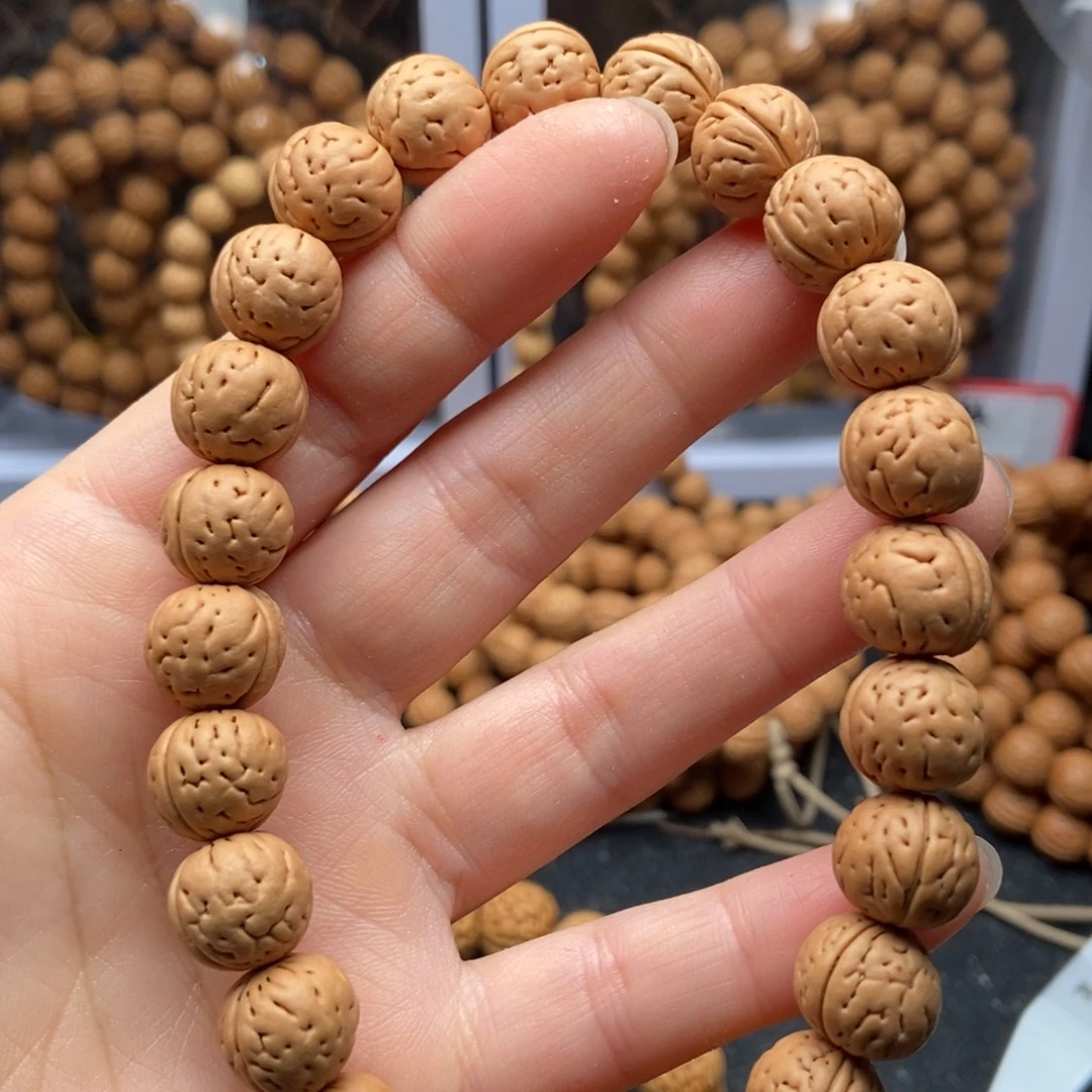 桃核手串野生小肌肉纹12尺寸原皮原色