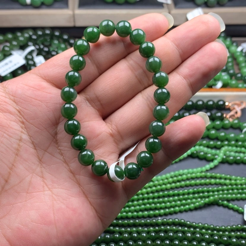 【闪购商品】未镶嵌手串和田玉(碧玉)卡8