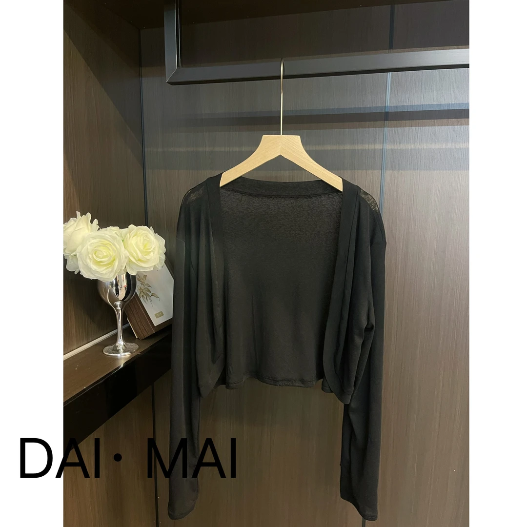 DAMAI网纱弹力外搭2025新款女外搭百搭薄款长袖气质时尚外套