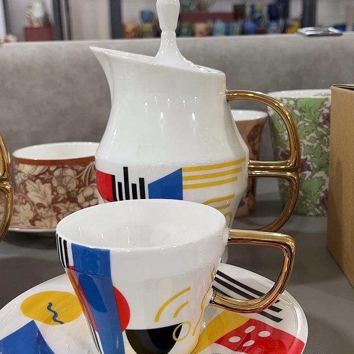 瓷片微瑕骨瓷壶➕杯碟