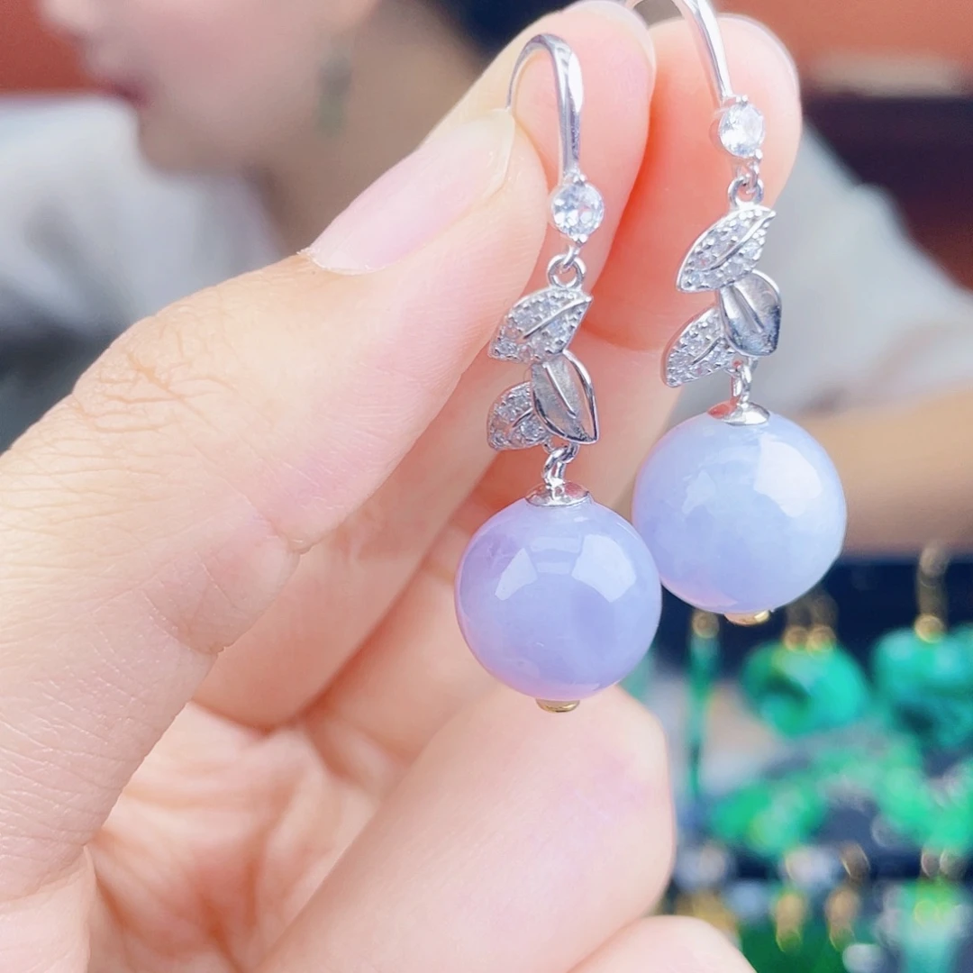 翡翠银S925镶嵌耳饰