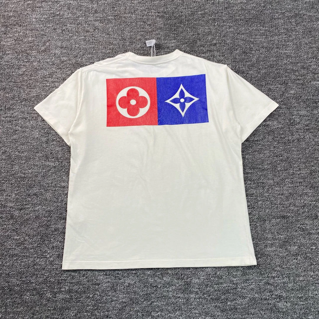 99新 LouisVuitton/路易威登 52933白色logo印花短袖T恤/XL码/98