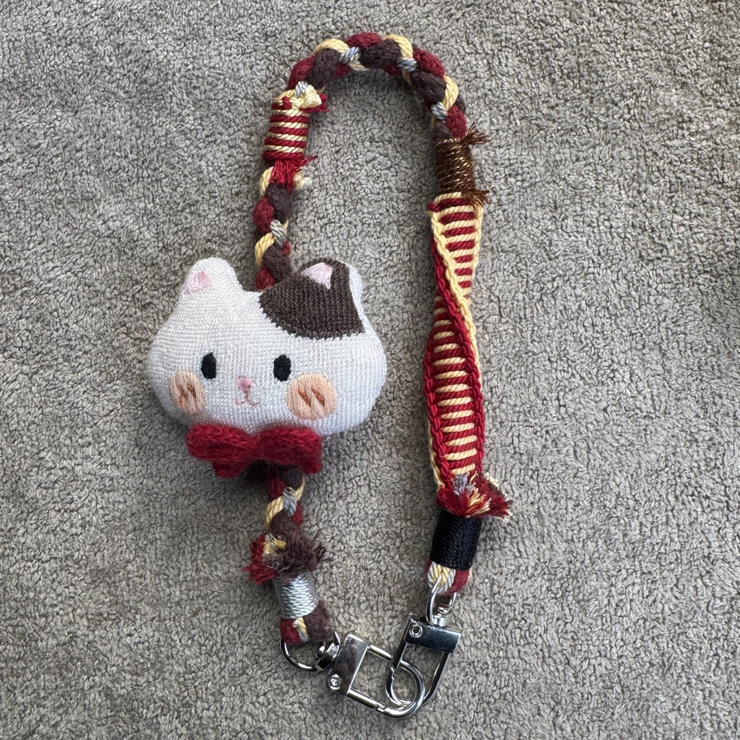 【吐司小猫】森系可爱钥匙扣挂件手工编织创意礼物手机挂绳手机链