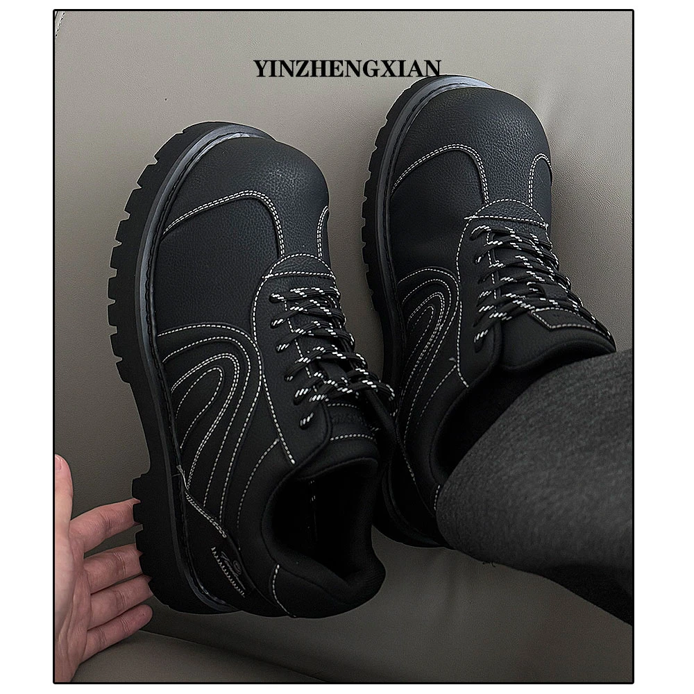 尹政贤 cleanfit厚底7cm增高德比鞋秋冬休闲米奇大头小众皮鞋潮