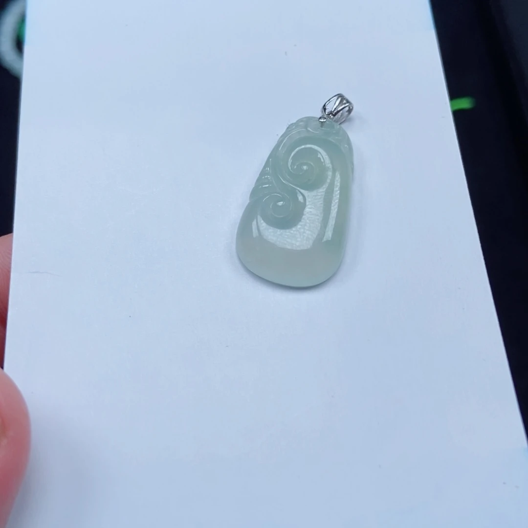 颖***虫翡翠未镶嵌颈饰如意